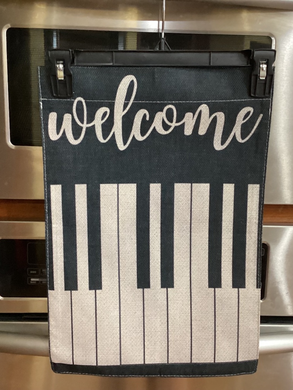 New Burlap Double sided Garden Flag, Welcome, Piano Keys